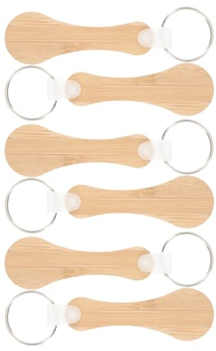 BESTYASH 6pcs Shopping Trolley Token Key Ring Set with Wooden Coin Holder, Quarter Keychain for Grocery Cart and Handbag Accessories