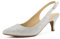 Greatonu Slingback Donna Scarpe Eleganti Decollete con Tacco Medio a Gattino e Punta, Argento EU 40