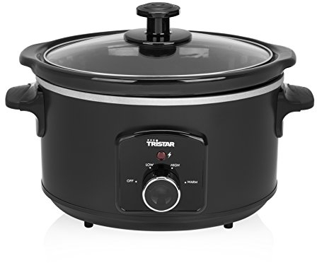 Tristar VS-3915 Schongarer (Edelstahl Keramiktopf mit 2 Hitzestufen und Warmhaltefunktion, 3,5 L)