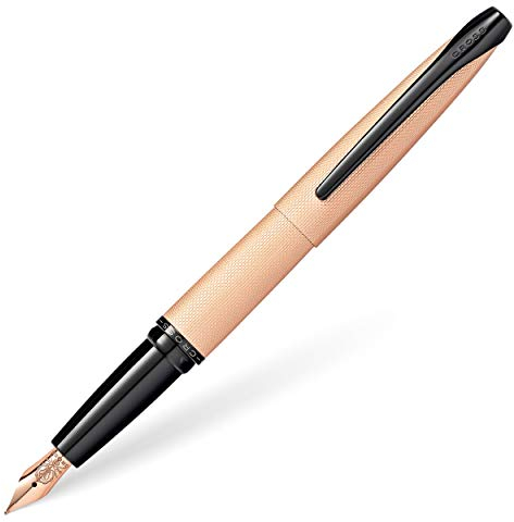 Cross ATX Füllfederhalter (M-Feder, gefrästes Diamantmuster, inkl. Geschenkbox) gebürstetes rosé gold