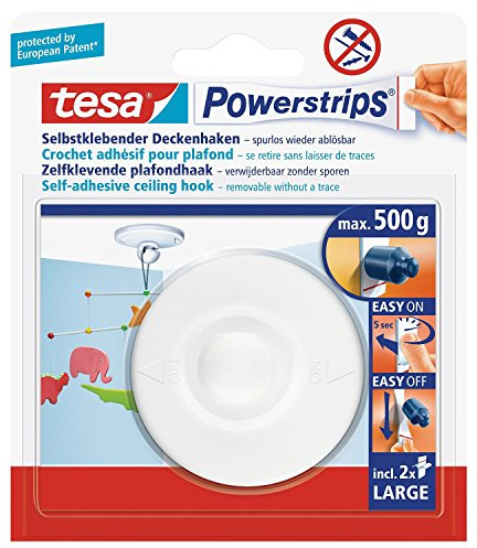 tesa Powerstrips Deckenhaken Bis 0,5kg 5 Haken