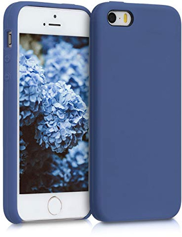kwmobile Housse Compatible avec Apple iPhone SE (1.Gen 2016) / iPhone 5 / iPhone 5S Coque - Housse de téléphone Protection Souple en TPU Silicone - Bleuet
