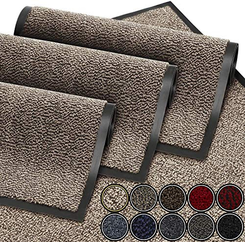 GadHome Felpudo de Entrada, Gris Beige 40x60 cm | Alfombra Exterior para Puerta, Impermeable, Lavable para Atrapar Suciedad para Recibidor|Alfombrilla Antideslizante, Pasillo, Cocina, Dormitorio