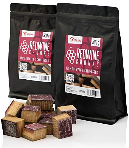 BBQ-TORO Redwine Chunks | Pezzi di Legno per affumicatura al Vino Rosso in Botti di Quercia | Pezzi di Legno per Barbecue, Smoker, BBQ (1.0)
