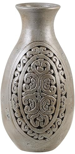 Vase Décoratif en Terre Cuite Gris Style Antique Fait Main Amphore Boho Megara