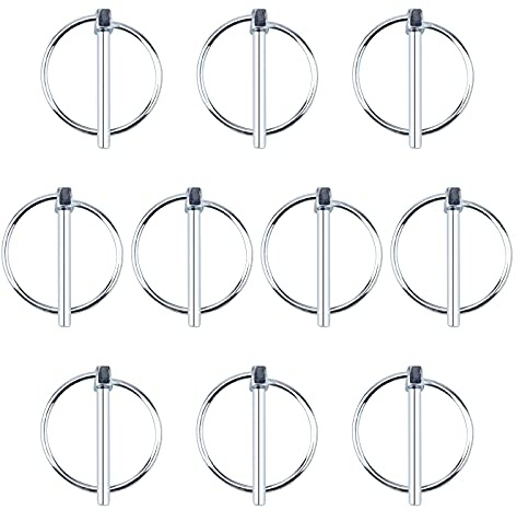 INCREWAY 3/16” Lynch Pin, 10 Pcs Carbon Steel Linch pins with Ring Heavy Duty Quick Release L-Pin Lock for Bike Boat Farm Tractors Trailers Trucks (Dia 4.5mm*Length 36mm)