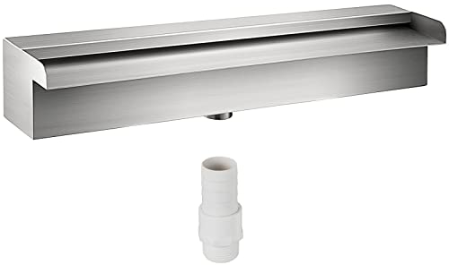 VEVOR Fontana per Piscina a Cascata 23,6 x 4,5 x 3,1 Pollici Fontana per Piscina Rettangolare Costruita in Acciaio Inossidabile Laghetto per Cascata