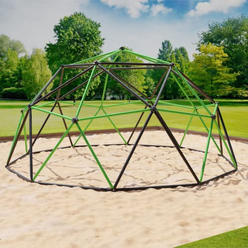 VESKA Klettergerüst DomeClimber Kinder Metall Kletterkuppel Geodome (12FT - 360cm, anthrazit/grün)