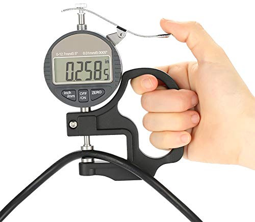 Digitale Calibro Di Spessore Del Quadrante, Spessimetro Digitale Misuratore Di Spessore 0-12.7mm /0.01mm, Digitale Portatile Spessore Gage LCD Calibro Di Spessore Micrometro per Pelle, Carta, Stoffa