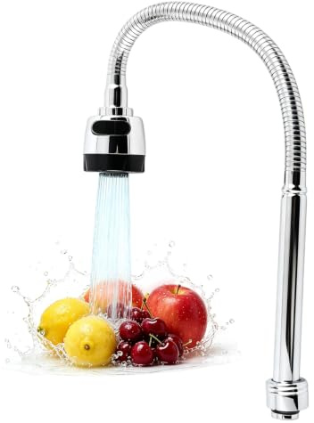 360° Rotation Kitchen Sink Faucet Replacement Parts 304 Stainless Steel | Kitchen Hose Rotate Spout Sink Faucet Single Handle Connection for Farmhouse Camper Laundry Utility Rv Wet Bar Sinks