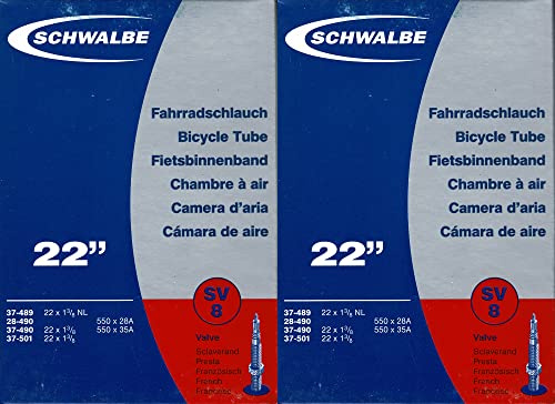 2X Schwalbe SV 8 22 Zoll Schlauch Sclaverand Ventil