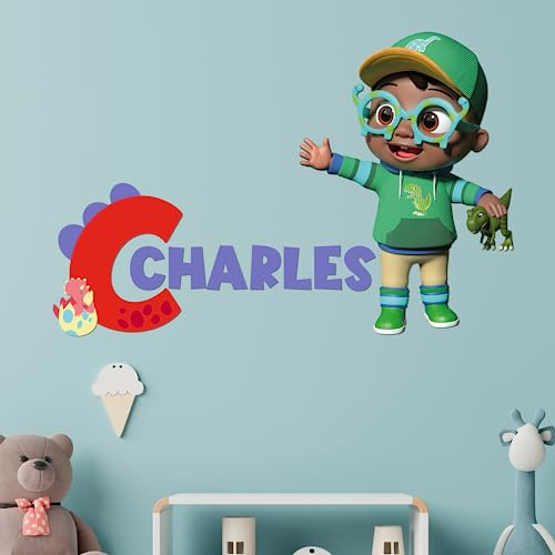 EGD Multiple Font Custom Name & Initial Cody CoComelon Kids Wall Decor | EGD X CoComelon Series | Personalized Wall Decal for Baby Girl or Boy | Multiple Sizes and Color Options