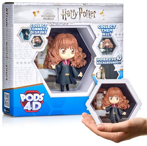 WOW! PODS - Hermione 4D Harry Potter, Figurine Unique à Collectionner à tête branlante Qui éclate de Leur Monde dans Le vôtre, décoration Murale ou étagère, Jouets et Cadeaux Harry Potter, série 1 n°