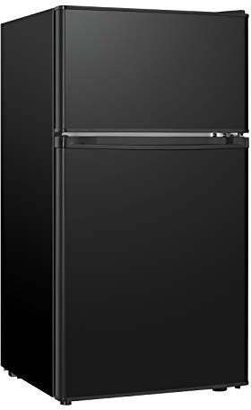 HAILANG Mini Fridge With Freezer,3.2 Cu.Ft Compact Refrigerator,Mini Refrigerator With 2 Doors For Bedroom,Office,Kitchen,Apartment,Dorm(black.)