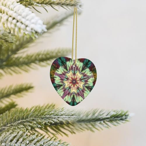 Weihnachten Ornament Kaleidoskop Druck Weihnachtsbaum Anhänger Herzform Ornament Keramik Geschenk Ornament Porzellan Weihnachtsbaum Ornament Dekorationen