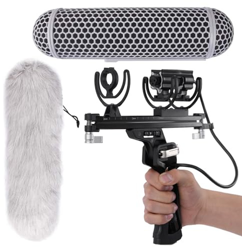 Micolive Upgrade Microphone Windshield Blimp,Windscreen Protect Cage with Shock Mount Suspension System,XLR Cable, Furry Deadcat Compatible with Rode NTG1/2/3/4/5 AT875R,Boya/MKE 600 Shotgun Mic