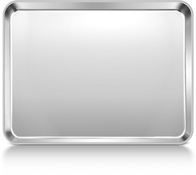 Joyfair Stainless Steel Baking Toaster Oven Tray, 31.5 X 24.6x2.5cm | Food Grade, Non Toxic & Rust Free, Versatile Cookie Sheet Pan, Mirror Finished & Dishwasher Safe