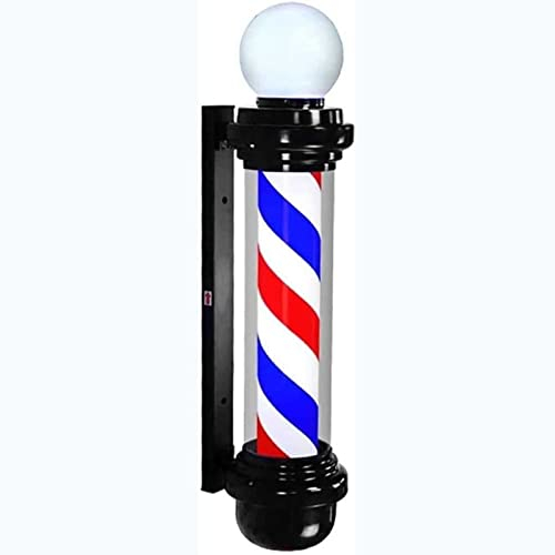 Luz LED para Poste de barbero - Logotipo de peluquería Impermeable, Giratorio, Rojo, Blanco y Azul - Ideal para barberías y Salones.