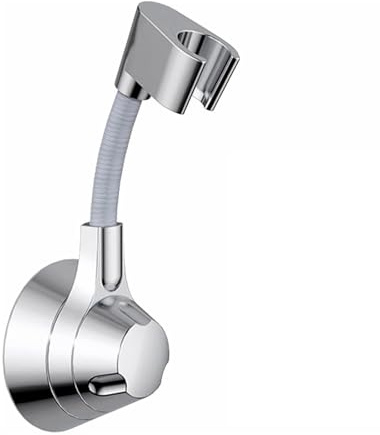 GIONAR 360° Drehbar Duschkopfhalterung, Universal Duschkopfhalterung ohne Bohren, 360° Verstellbarer Handbrausehalter aus robustem ABS Harzmaterial, Kein Bohren, starke Paste Wandmontage, Silber