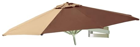 TRGCJGH Wandschirm Gartenschirm, Terrassenschirm, Balkonschirm mit Wand Halterung, Aluminium-Ampelschirm kippbar(2.2m(7.2ft),Khaki)