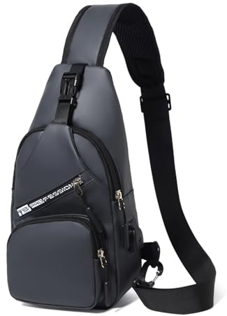 Brusttasche Herren Damen,Sling Chest Crossbody Bag,Schultertasche Verstellbare Schulter, Anti-Diebstahl Wasserfest Umhängetasche für Männer Outdoor-Sportarten Wandern Radfahren