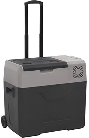 Kitchen & Dining - Contenitore termico con ruote e manico, 30 l, in polipropilene, per alimenti e bevande, colore: nero e grigio