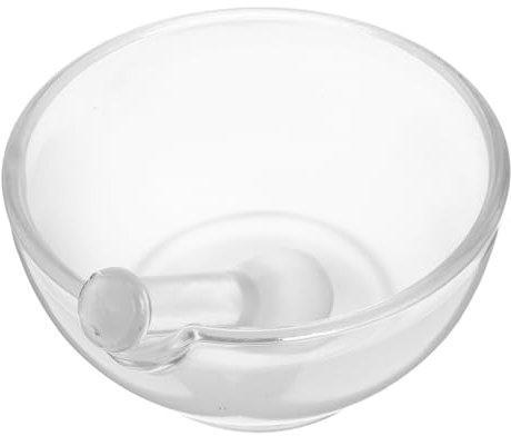 HOMOCONO Juego De Mortero y Mano De Vidrio 150mm Con Base Antideslizante, Cuenco Resistente Para Laboratorio y Cocina, Accesorio Para Moler y Mezclar Eficazmente