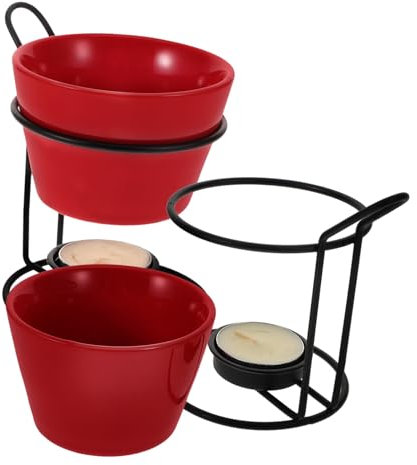 Ceramic Cheese Warmer 2 Sets 150ml with Iron Rack for Melting