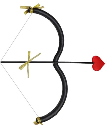 Asudaro Amor-Pfeil- und Bogenset – Amor-Pfeil und Bogen, 40–45 cm, Amor-Pfeil- und Bogenset in Herzform, Valentinstagskostüm, Cosplay-Party und Fotografie-Requisiten