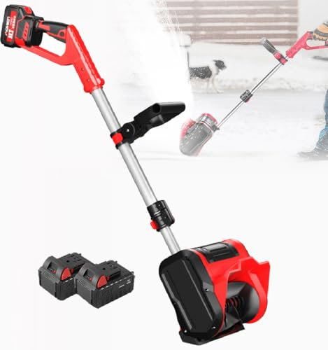 IYUESQ Pala quitanieves inalámbrica, quitanieves Manual de 12 Pulgadas, quitanieves eléctrico, Pala quitanieves eléctrica para Entrada de vehículos, quitanieves Recargable, Distancia de l