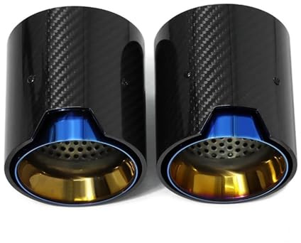 Endrohr Für 3er-Reihe G20 G21 330i Performance Style Carbon-Auspuffblenden Düsen-Endrohr 2 Teile/los Direktstecker Auspuffblende Schalldämpferblende(Blue)