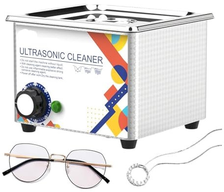 TIEOAXFT Ultrasonic Cleaner 800ML 1L 40KH 35W 60W Easy Operation Jewelry Glasses Makeup Washer Bath(GA013B 1L 35W)
