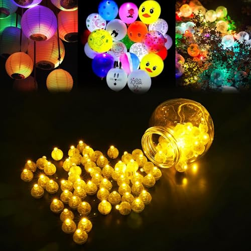 URAQT Ballongljus Mini LED-ljus, 100 st individuella små papperslanternljus, vattentät liten LED-lampa för hem, jul, halloween, bröllop, födelsedag, festdekoration (varm vit)