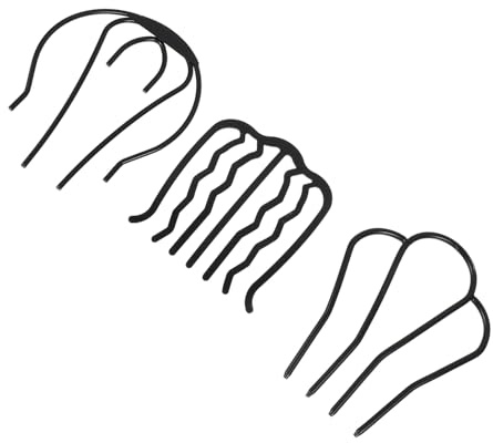 DEARMAMY 3pcs U-shaped Hair Side Comb Iron Hair Pins Clips for Female Thick Braid Styling Accessories Tray Included