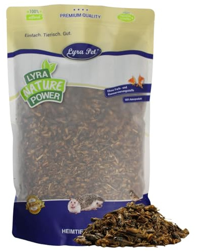 Lyra Pet® 1 kg Heimchen getrocknet Vogelfutter Wildvögel Nager Reptilien | Reich an Proteinen & Mineralien - Nährstoffreiche Ergänzung zum Hauptfutter - Idealer Energiespender - Natürliches Futter