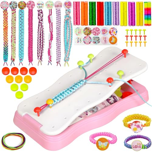 TISMHGKU Freundschaftsarmbänder Selber Machen, DIY Basteln Flechtset für Kinder, DIY Armband Bausatz herstellen, Kunst und Handwerk für Kinder, Spielzeug Geschenk für Mädchen Alter 6-12