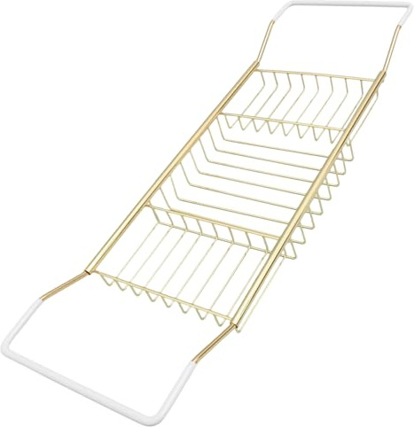 Estante Telescópico Soporte Ajustable de Acero Inoxidable Dorado de Bañera | Baño y Baño de Inmersión, Ligero y Portátil, Resistente al Óxido, Soporte para Teléfono