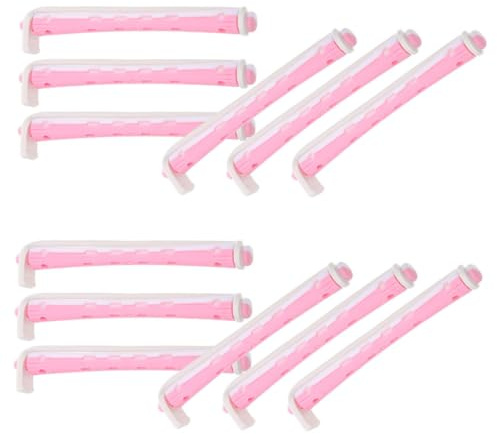 NOLITOY 24pcs Plastic Hair Perm Rods Flexible Curling Rollers for Women Short and Long Hair Styling Tools
