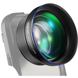 Téléobjectif HD 85 mm for téléphone avec Plaque arrière de 17 mm, grossissement 2,5X, Compatible avec SmallRig, NEEWER, iPhone, Samsung, Cage