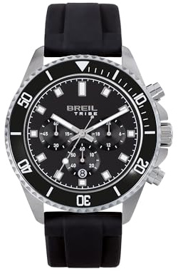 Breil Orologio Uomo, Bracciale in Acciaio, Cassa 44 cm | Collezione STAND GUARD, Movimento Quarzo Analogico, Resistente all'acqua 100 metri, Idee regalo Uomo
