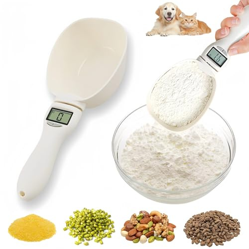 Digital Measuring Spoon Scale - Solids & Liquids Electronic Weighing Spoon with LCD Screen, 5 Measurement Units (g/ml/Cup/fl'oz/oz), 800g(250ml)/1g, for Flour Grains Sugar Pet Food etc (1PC)