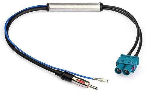 Autoradio Antenne Signalverstärker, Hochleistungs-Doppel Fakra zu DIN Stecker Adapte, Universal DAB/FM antennenverstärker Auto 30cm