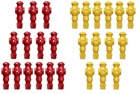 Ysyqkn 26 Stück Tischfußballspieler Ersatzset Kicker Figuren Tischfußball Männer Mini Puppen aus Robustem Pp-Material für Fußballfreunde Heimdekoration, rot Gelb