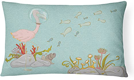 Caroline Tesoros del bb8535pw1216 Flamingo bajo el Agua Lienzo Tejido Decorativo Almohada, Multicolor
