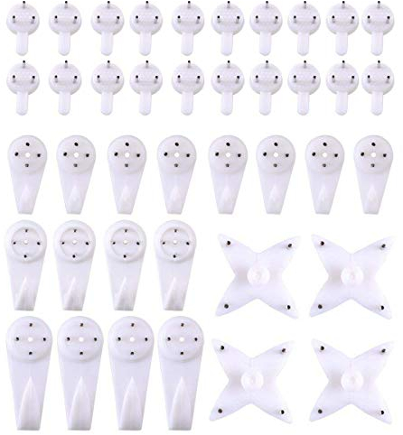 Kungfu Mall - Ganci per appendere quadri senza lasciare segni. Ganci per orologi, per cornici, per quadri. Ganci per appendere foto del matrimonio e specchi sul muro, 40 pezzi