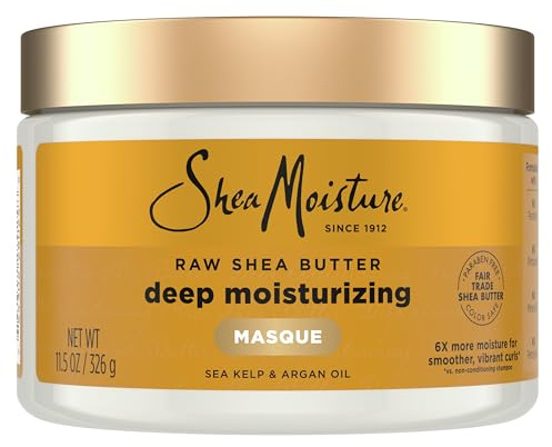 SheaMoisture Raw Shea Butter Deep Moisturizing Hair Masque for Curly Hair Raw Shea Butter Deep Conditioner to Moisturize and Renew Hair 11.5 oz