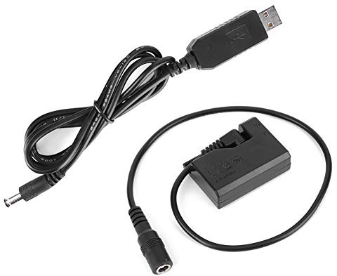 Bindpo Kameradummy-batteri, USB till ACK—E10 helt avkodad DC-koppling Strömförsörjningsadapter för Rebel T3 T5 T6 T7 T100 1100D 1200D 1300D 2000D 4000D KissX50 KissX70