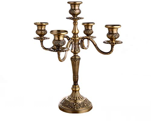 Verve Jelly Candélabre 5 Branches en métal Bougeoir de Style européen à 5 Branches Bougeoir Antique pour Noël Église Mariage Fête Centre de Table Décoration intérieure