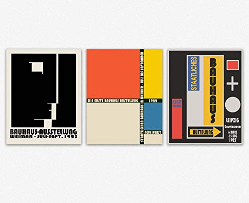 Abstract Bauhaus Posters 3 Rare German art School Prints (21cm x 30cm)