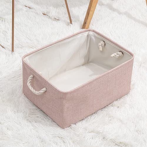 Stoff-Aufbewahrungskorb,Faltbare Aufbewahrungsboxen Aufbewahrungskörbe Aufbewahrungsbehälter für Kleidung Spielzeug Schlafzimmer Regal Schrank Kleiderregalen Kinderzimmerschränken,Rosa 41X31X20cm